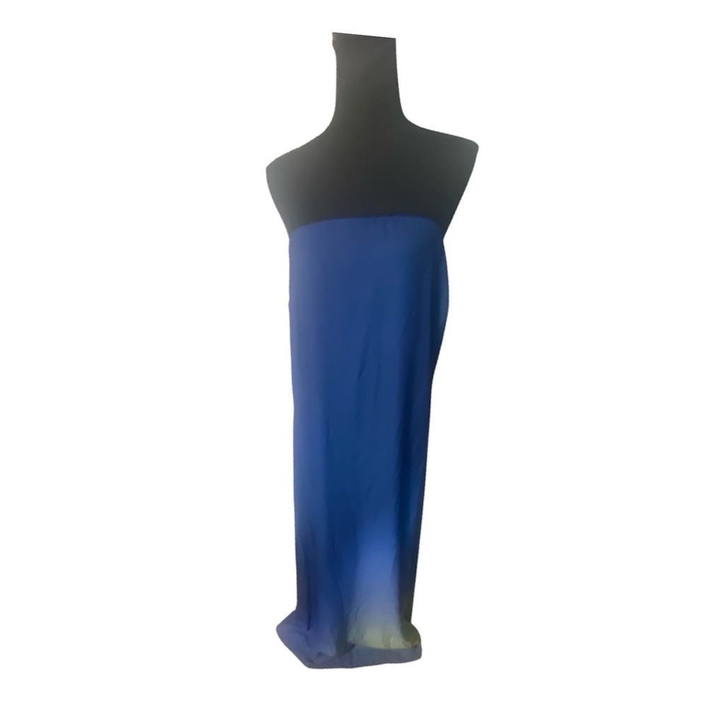 Baobab Nara Dress Nautilus Blue Ombre Strapless Maxi Dress XL New With Tags